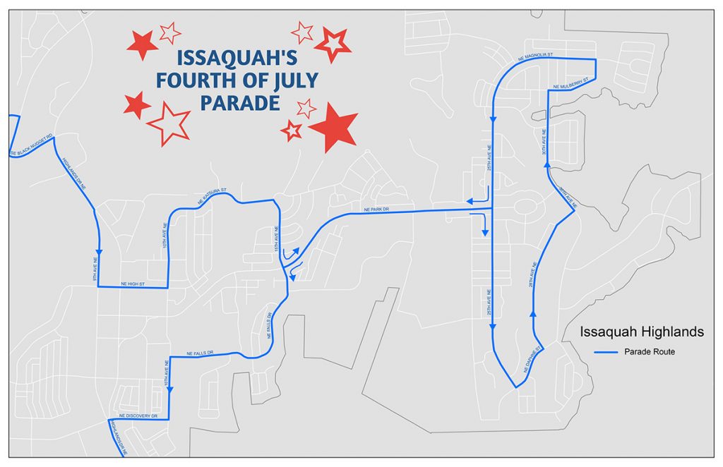 City of Issaquah Fourth of July Parade Map 2020